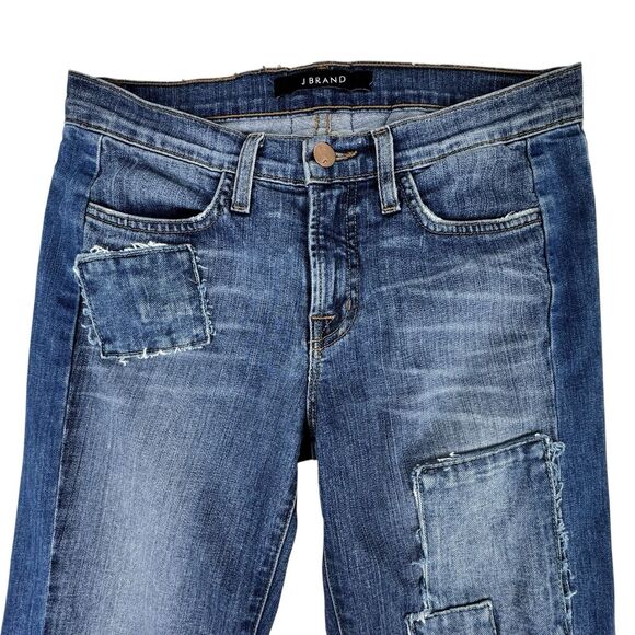 J Brand Womens Low Rise Flare Jeans 27 Patchwork Western Hippie Boho Bell Bottom - Picture 3 of 16
